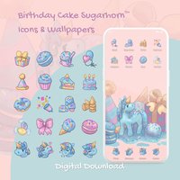 Birthday Cake Sugarhorn™ Phone Wallpaper and Icon Set (Digital Download)