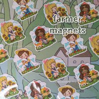 Cute Farmer Magnets - Refrigerator Magnets