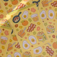 Mellow Morning Breakfast Sticker Sheet - Waterproof Vinyl Stickers