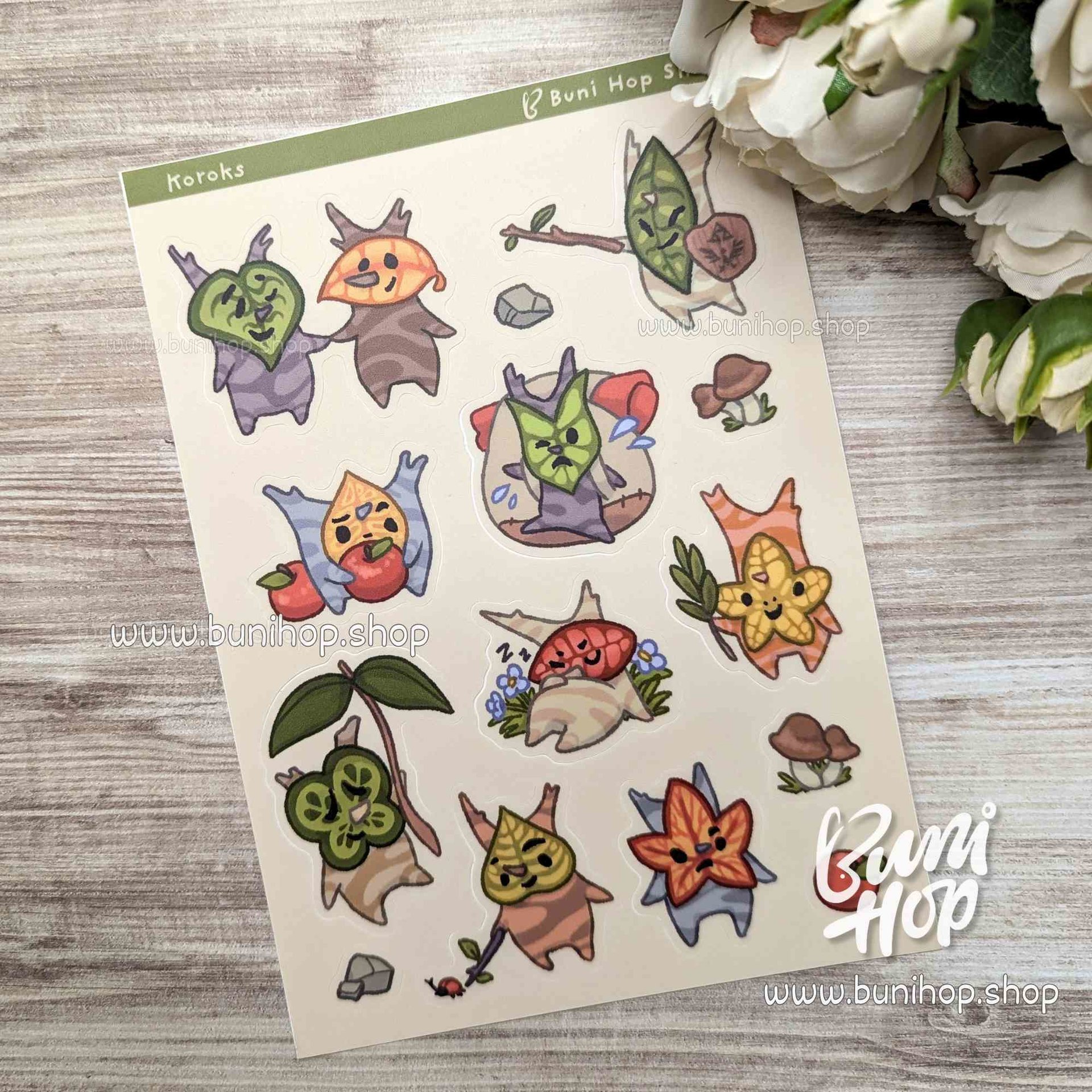 Korok Sticker Sheet - Waterproof Vinyl Video Game Stickers