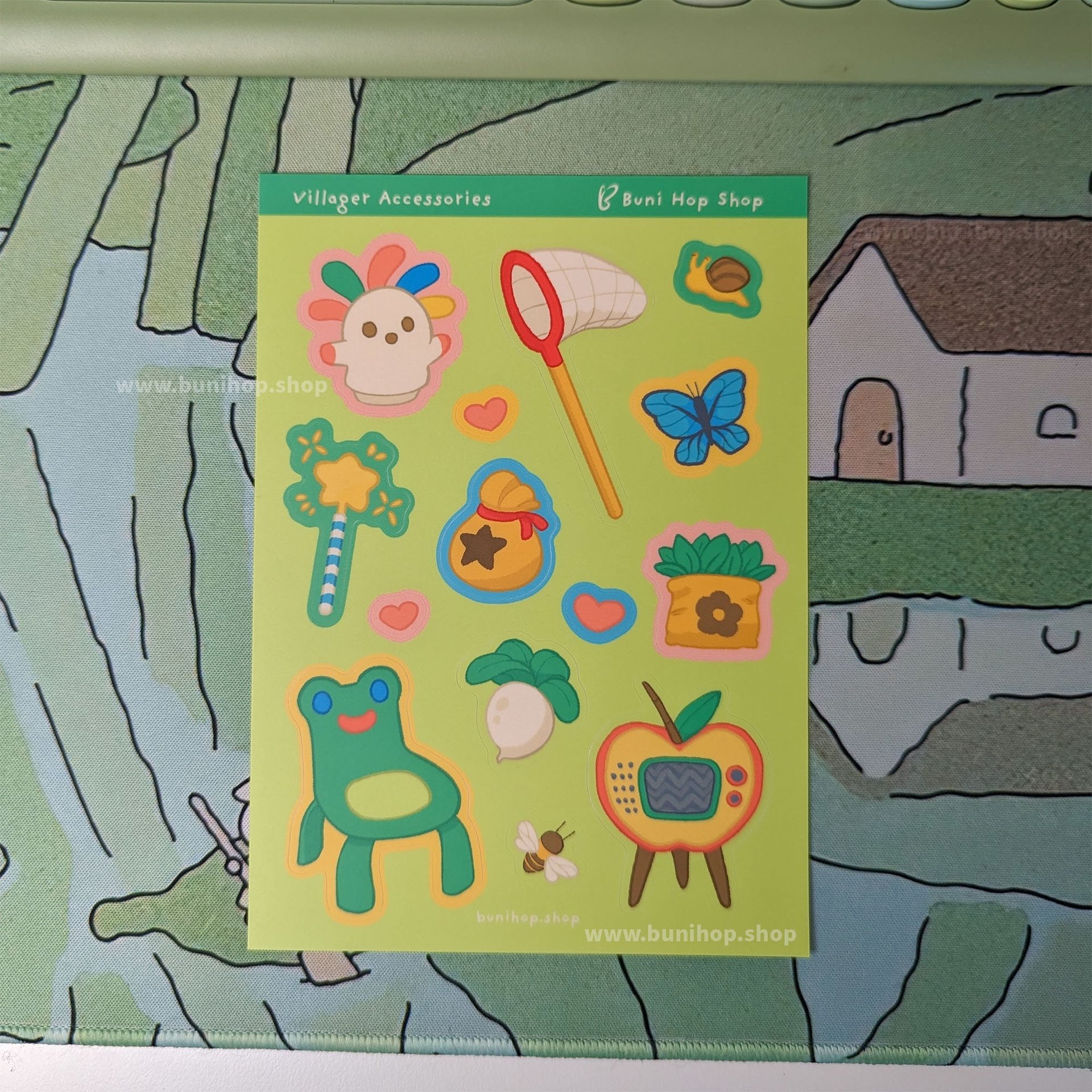 Villager Accessories Sticker Sheet - Waterproof Vinyl Stickers