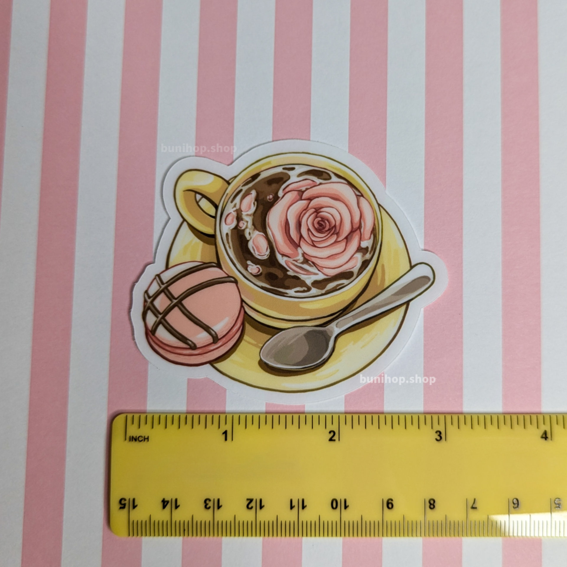 Floral Tea Time - Clear Waterproof Vinyl Sticker