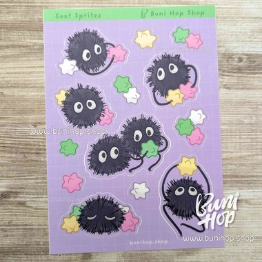 Helpful Sprites Sticker Sheet - Waterproof Vinyl Anime Stickers