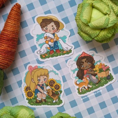 Cute Farmer Stickers - Waterproof Vinyl Stickers