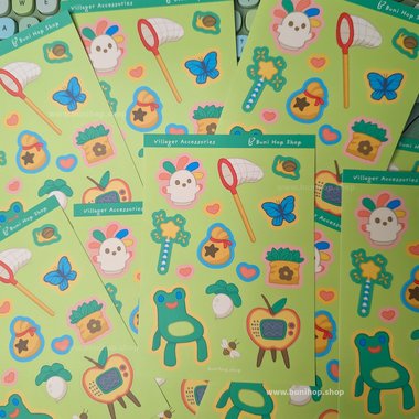 Villager Accessories Sticker Sheet - Waterproof Vinyl Stickers
