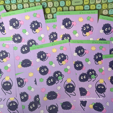 Helpful Sprites Sticker Sheet - Waterproof Vinyl Anime Stickers